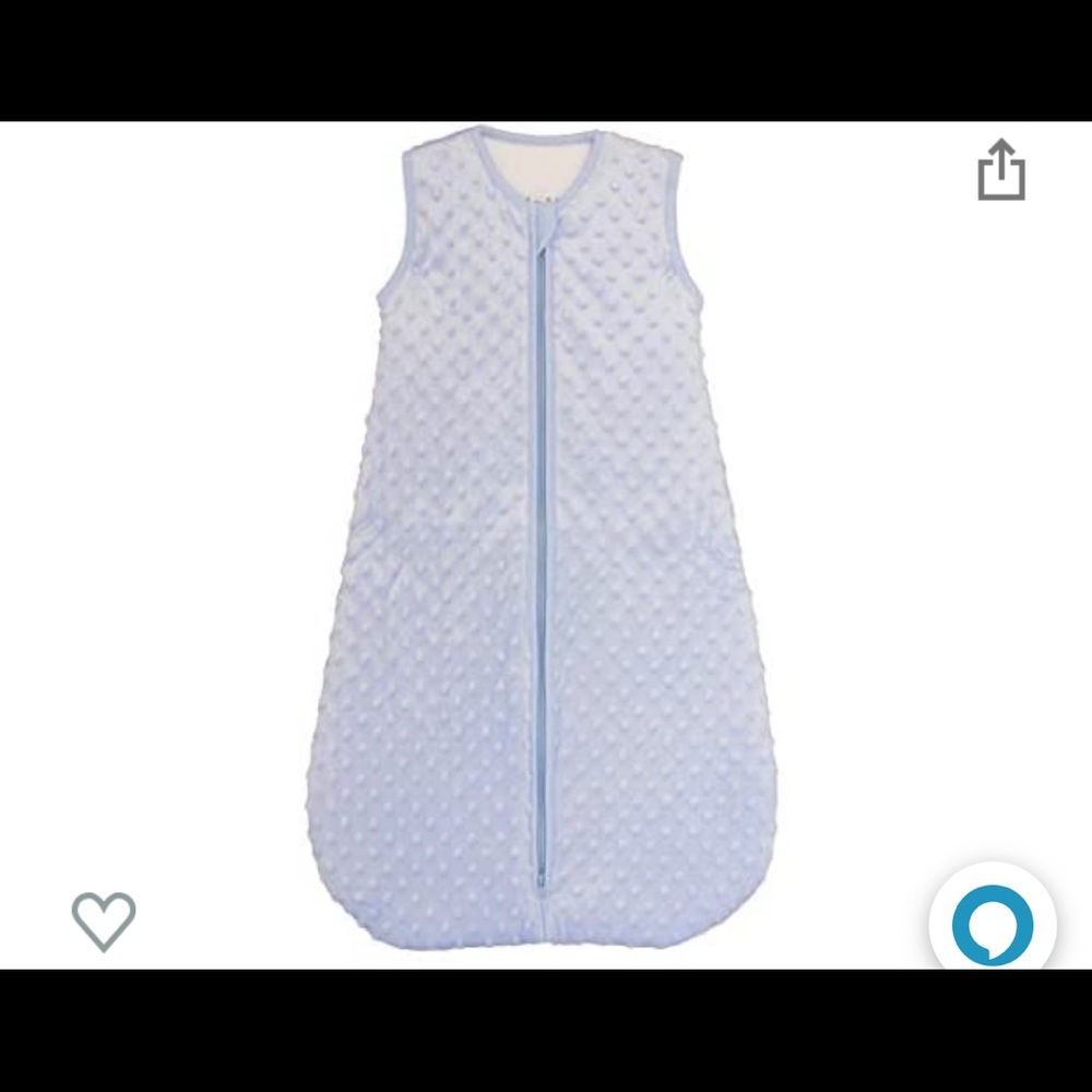 BabyInABag sleep sack size large 12 months -36 months blue minky soft